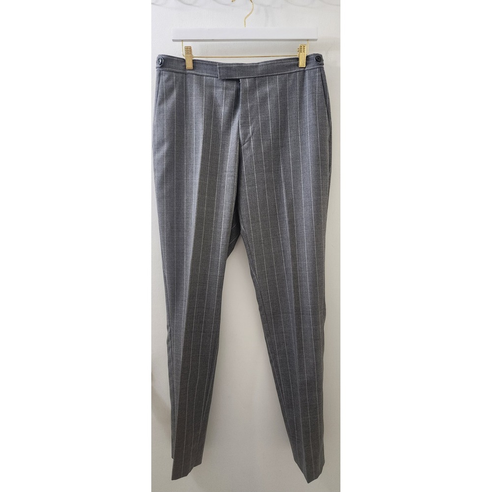 Reiss Tijuana Grey Pinstripe 100% Wool Tailored Dress Pants Trousers 34 Waist